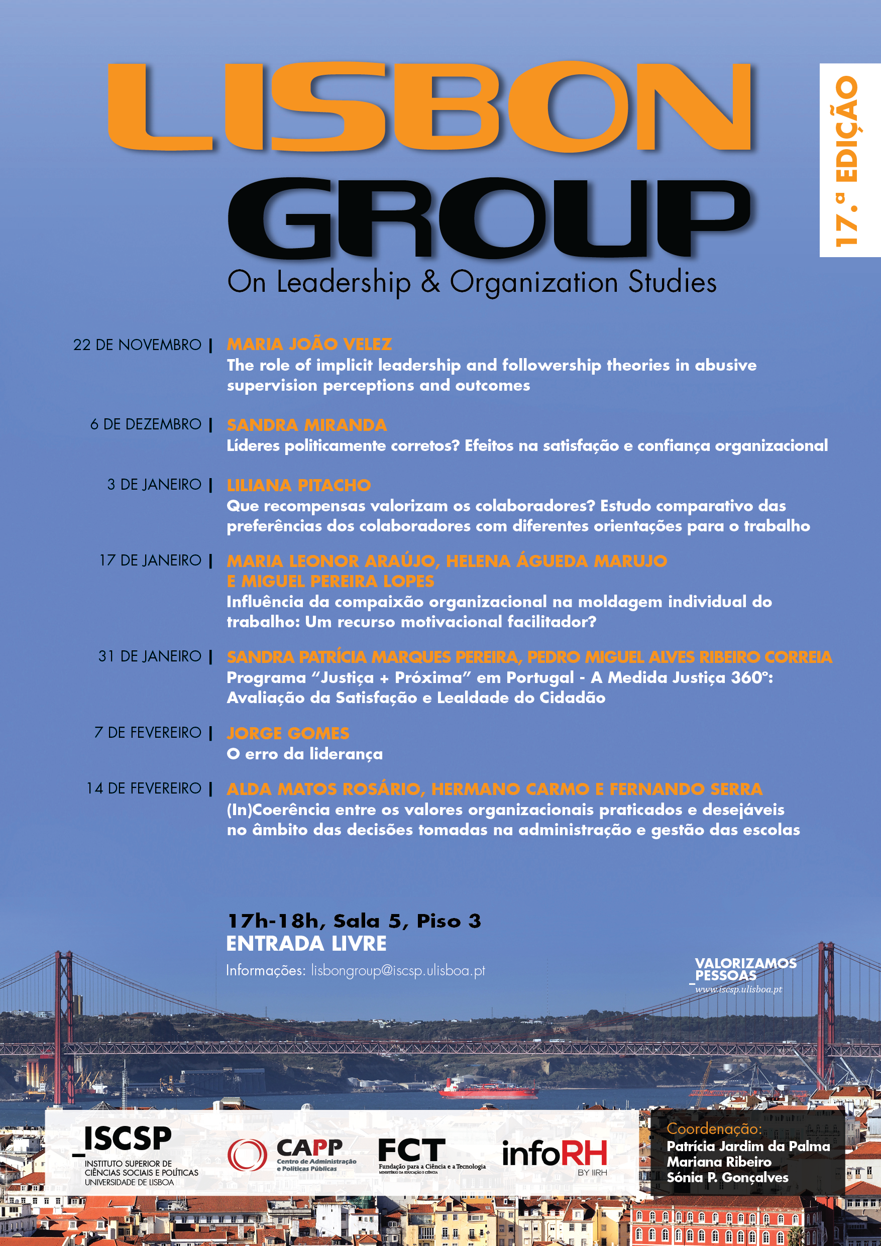 17 ª Edicao Do Forum Lisbon Group On Leadership And Organization Studies Sessao 3
